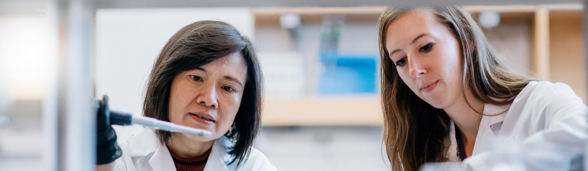 Two female researchers in a lab