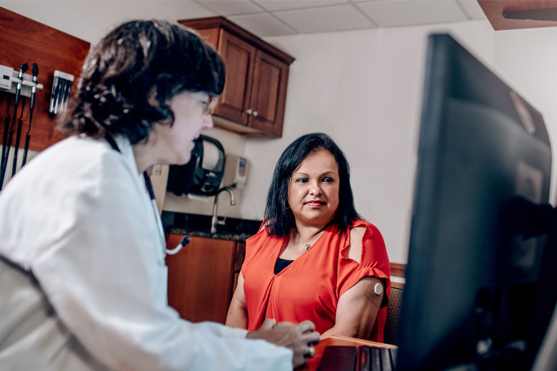 A Latina woman at a doctor's office