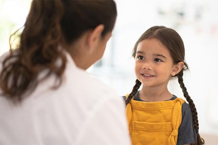 Child at doctors office